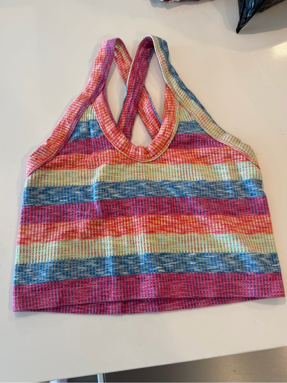 Free People Movement Hype the Stripe Criss Cross Back Cami Tank